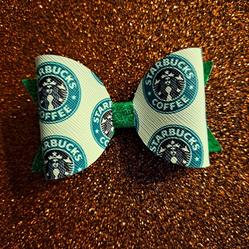 Starbucks hair bow (clip)